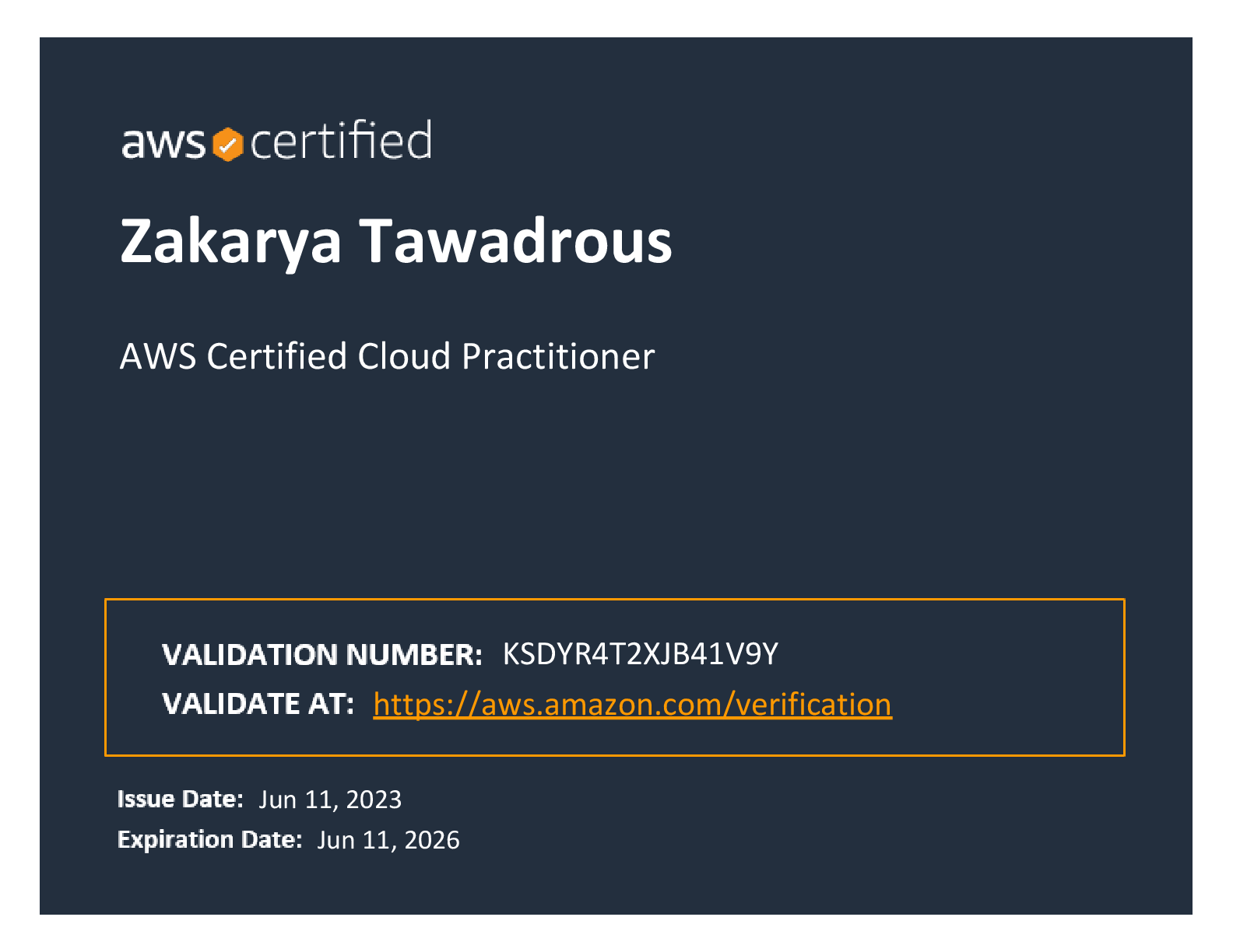 AWS_CertifiedCloudPractitionercertificate.pdf Thumbnail